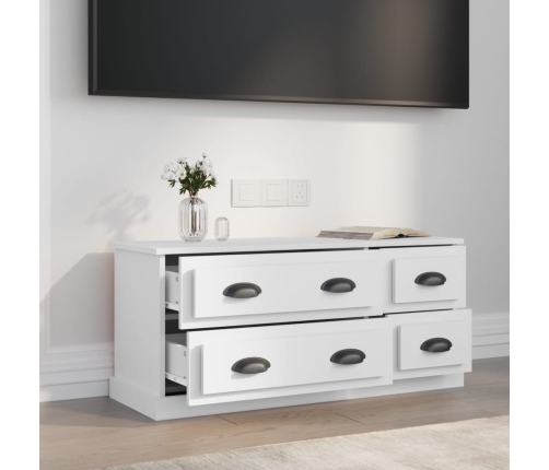 Mueble para TV madera contrachapada blanco 100x35,5x45 cm