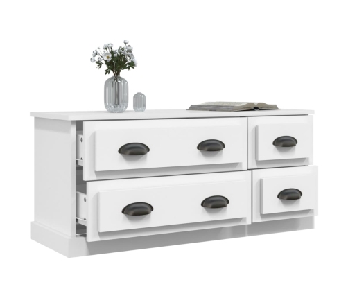 Mueble para TV madera contrachapada blanco 100x35,5x45 cm