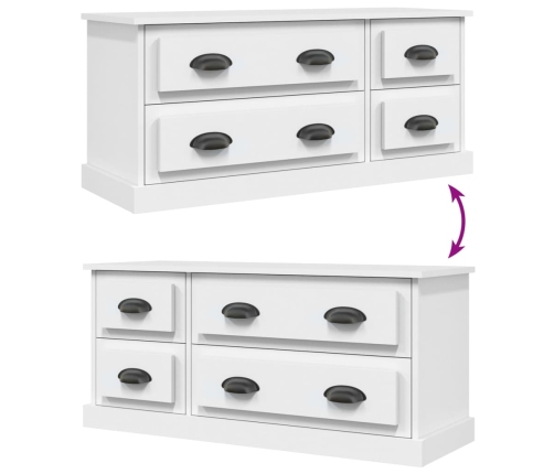 Mueble para TV madera contrachapada blanco 100x35,5x45 cm