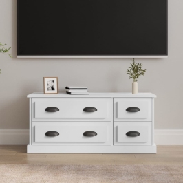 Mueble para TV madera contrachapada blanco 100x35,5x45 cm