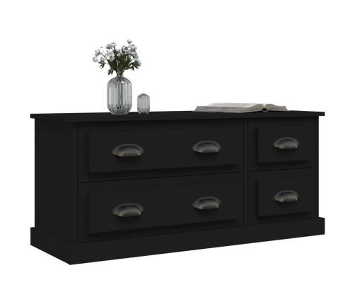 Mueble para TV madera contrachapada negro 100x35,5x45 cm