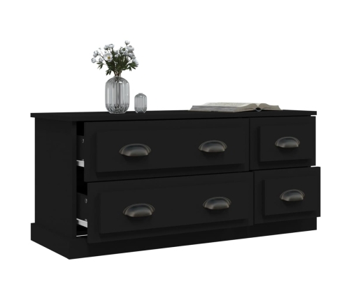 Mueble para TV madera contrachapada negro 100x35,5x45 cm