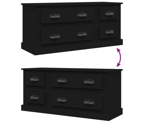 Mueble para TV madera contrachapada negro 100x35,5x45 cm