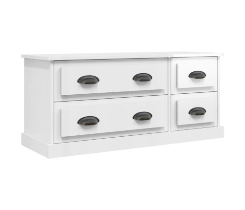 vidaXL Mueble de TV madera contrachapada blanco brillo 100x35,5x45 cm