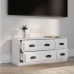 Mueble de TV madera contrachapada blanco brillo 100x35,5x45 cm