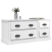 Mueble de TV madera contrachapada blanco brillo 100x35,5x45 cm