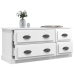 Mueble de TV madera contrachapada blanco brillo 100x35,5x45 cm