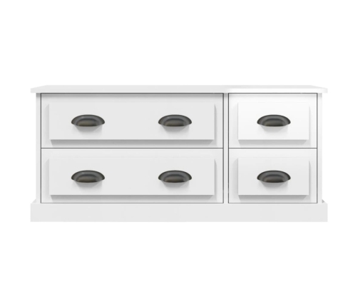 vidaXL Mueble de TV madera contrachapada blanco brillo 100x35,5x45 cm