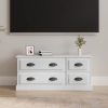 Mueble de TV madera contrachapada blanco brillo 100x35,5x45 cm