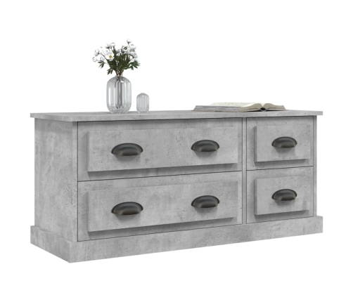 Mueble de TV madera contrachapada gris hormigón 100x35,5x45 cm