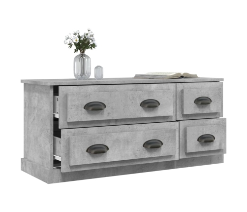 Mueble de TV madera contrachapada gris hormigón 100x35,5x45 cm