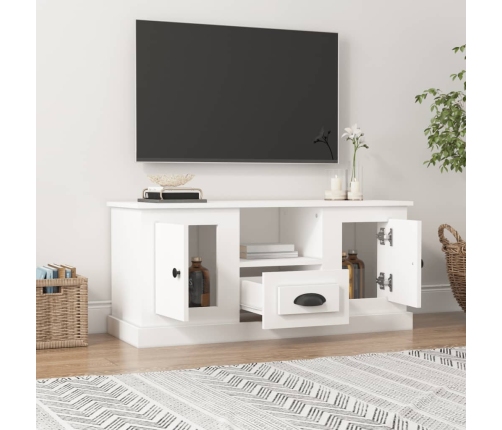 vidaXL Mueble para TV madera contrachapada blanco 100x35,5x45 cm