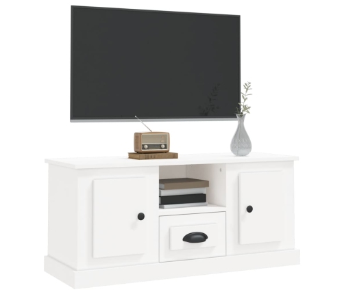 vidaXL Mueble para TV madera contrachapada blanco 100x35,5x45 cm