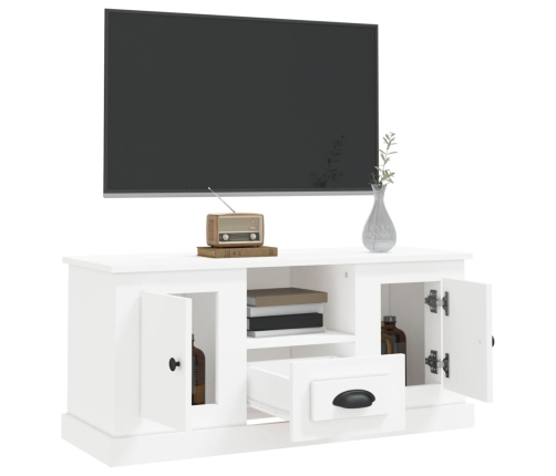 vidaXL Mueble para TV madera contrachapada blanco 100x35,5x45 cm