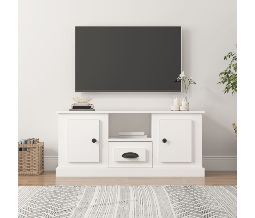 vidaXL Mueble para TV madera contrachapada blanco 100x35,5x45 cm