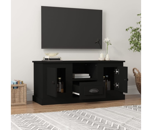 Mueble para TV madera contrachapada negro 100x35,5x45 cm