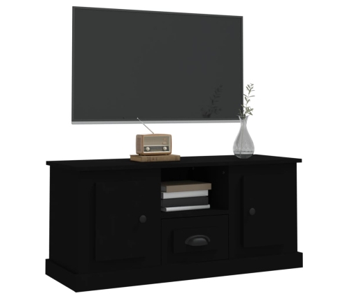 Mueble para TV madera contrachapada negro 100x35,5x45 cm