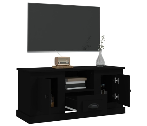 Mueble para TV madera contrachapada negro 100x35,5x45 cm