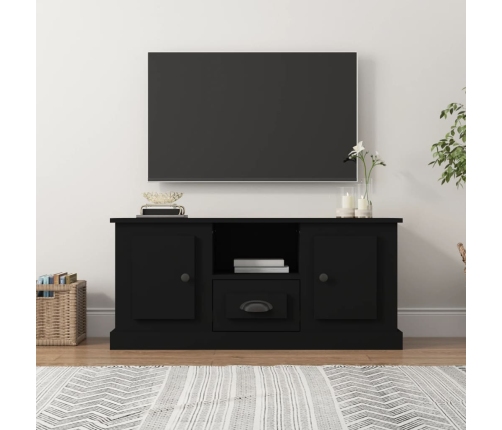 Mueble para TV madera contrachapada negro 100x35,5x45 cm