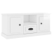 Mueble de TV madera contrachapada blanco brillo 100x35,5x45 cm