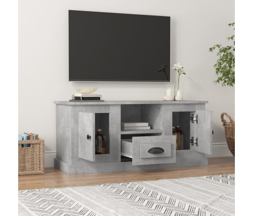 Mueble de TV madera contrachapada gris hormigón 100x35,5x45 cm