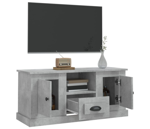 Mueble de TV madera contrachapada gris hormigón 100x35,5x45 cm