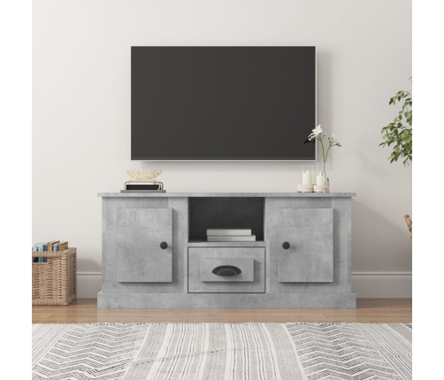 Mueble de TV madera contrachapada gris hormigón 100x35,5x45 cm