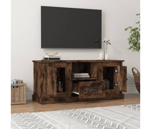 Mueble para TV madera contrachapada roble ahumado 100x35,5x45cm