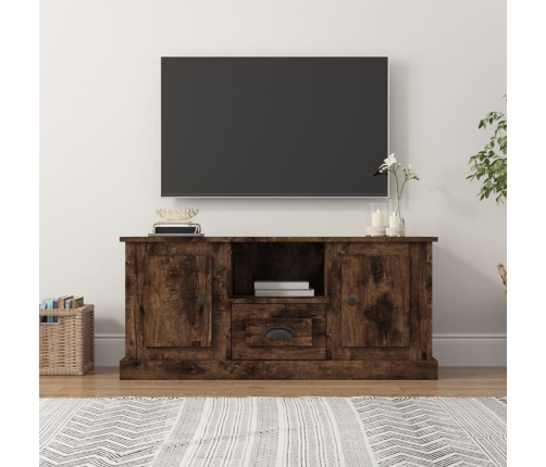 Mueble para TV madera contrachapada roble ahumado 100x35,5x45cm