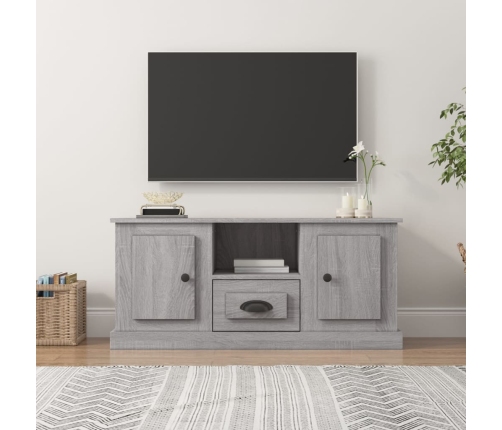 Mueble para TV madera contrachapada gris Sonoma 100x35,5x45 cm