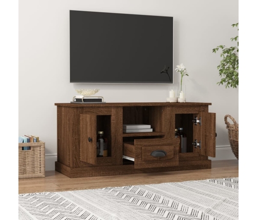 Mueble para TV madera contrachapada marrón roble 100x35,5x45 cm