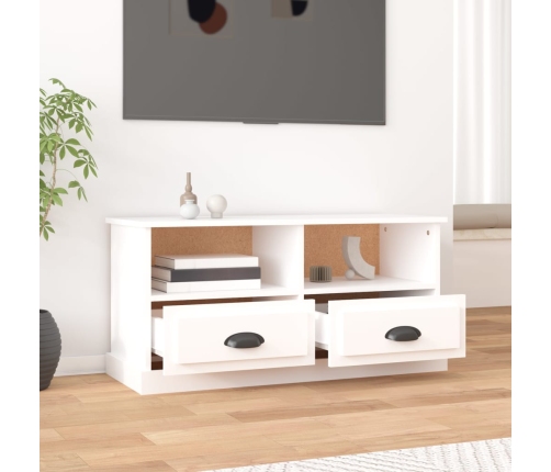 vidaXL Mueble para TV madera contrachapada blanco 93x35,5x45 cm