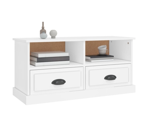 vidaXL Mueble para TV madera contrachapada blanco 93x35,5x45 cm