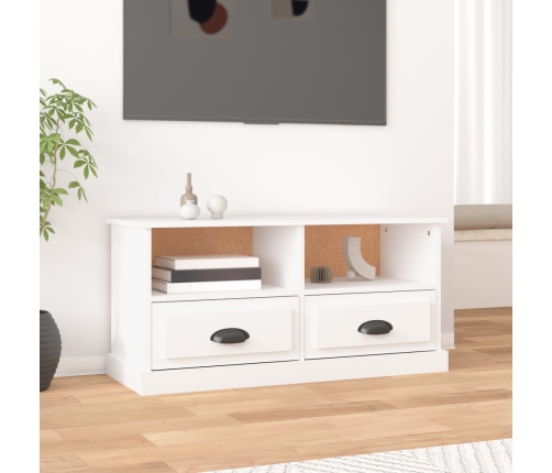 vidaXL Mueble para TV madera contrachapada blanco 93x35,5x45 cm