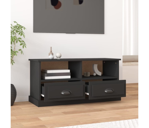 vidaXL Mueble para TV madera contrachapada negro 93x35,5x45 cm