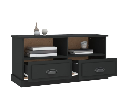 vidaXL Mueble para TV madera contrachapada negro 93x35,5x45 cm