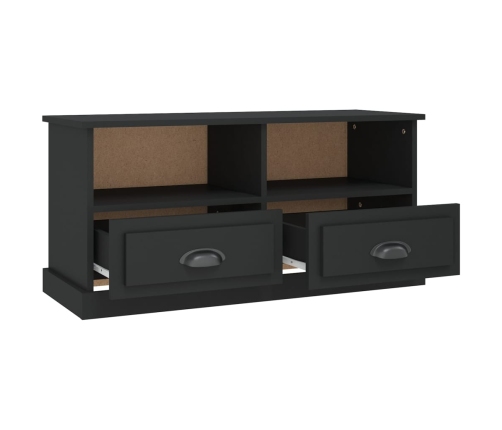 vidaXL Mueble para TV madera contrachapada negro 93x35,5x45 cm