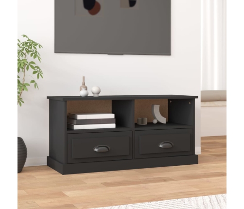 vidaXL Mueble para TV madera contrachapada negro 93x35,5x45 cm