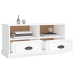 Mueble de TV madera contrachapada blanco brillo 93x35,5x45 cm