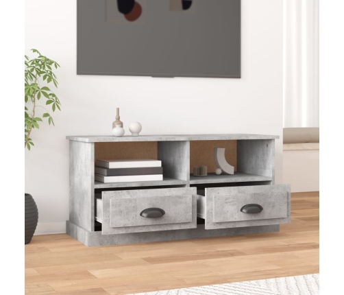 Mueble de TV madera contrachapada gris hormigón 93x35,5x45 cm