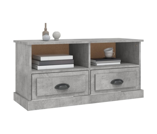 Mueble de TV madera contrachapada gris hormigón 93x35,5x45 cm