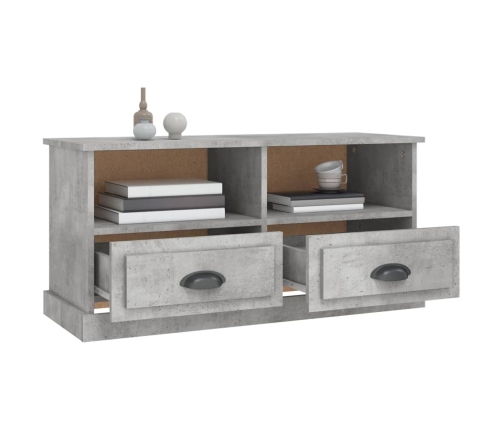 Mueble de TV madera contrachapada gris hormigón 93x35,5x45 cm