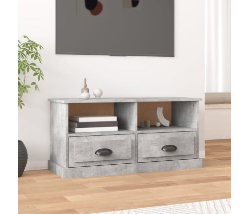 Mueble de TV madera contrachapada gris hormigón 93x35,5x45 cm