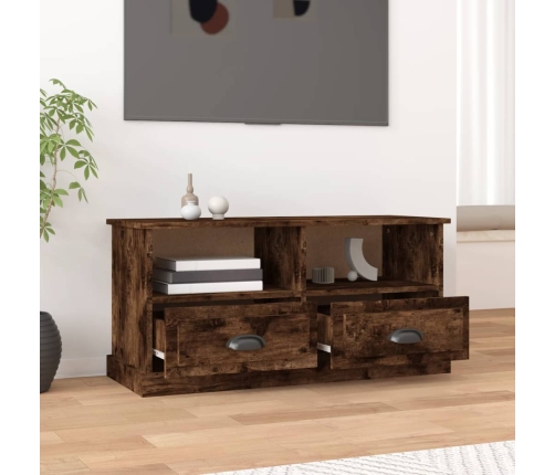 Mueble para TV madera contrachapada roble ahumado 93x35,5x45 cm