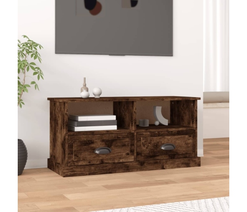 Mueble para TV madera contrachapada roble ahumado 93x35,5x45 cm