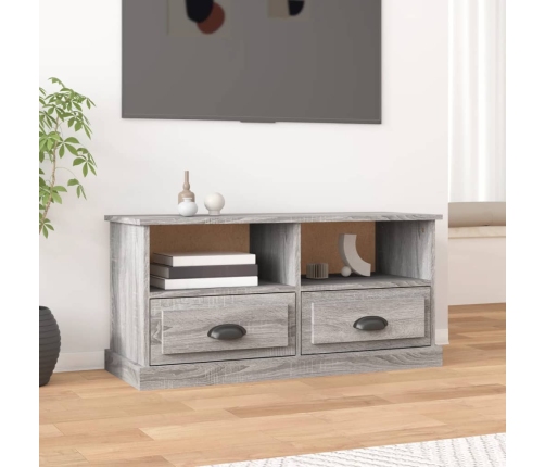 Mueble para TV madera contrachapada gris Sonoma 93x35,5x45 cm