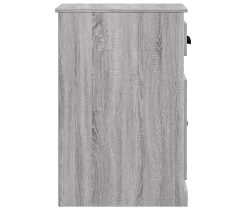 Armario auxiliar y cajón madera contrachapada gris 40x50x75 cm