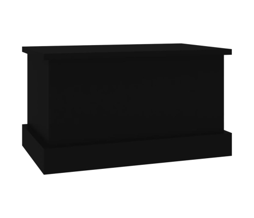 Baúl de almacenaje madera contrachapada negro 50x30x28 cm