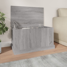 Baúl almacenaje madera contrachapada gris sonoma 70x40x38 cm