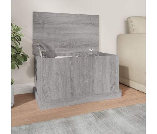 Baúl almacenaje madera contrachapada gris sonoma 70x40x38 cm